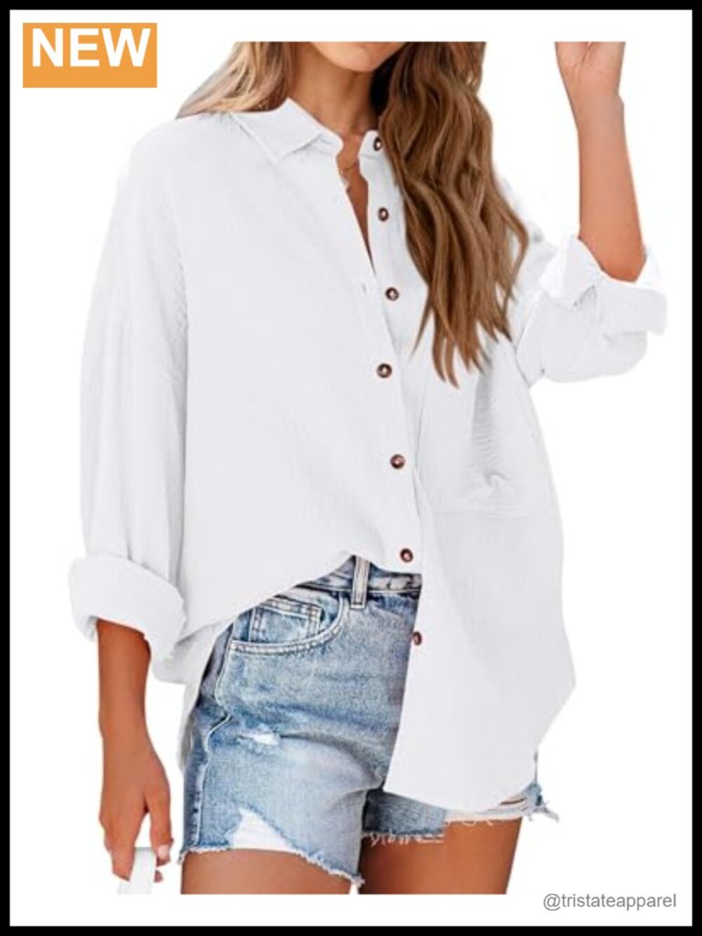 Women's Button Down Blouse Long Sleeve V-Neck Business Casual Top